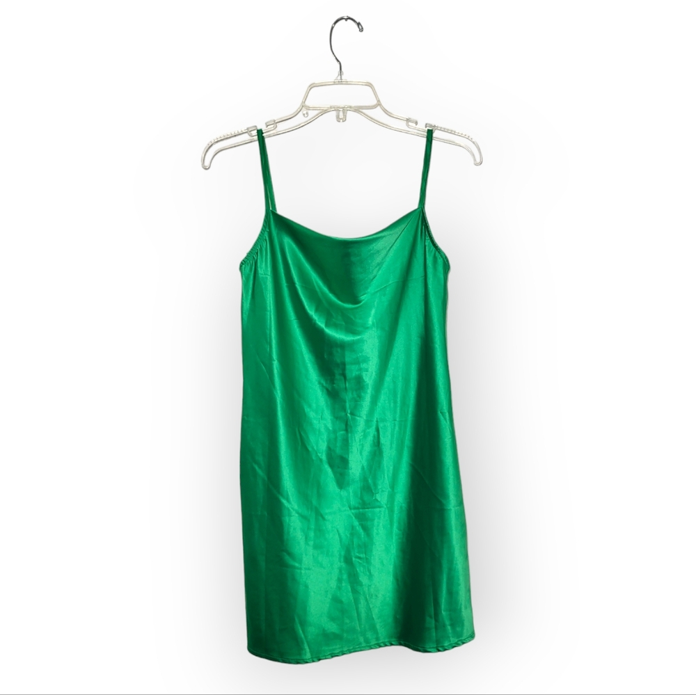 HEIRESS Beverly Hills Mini Slip Dress Green Drape Front XS